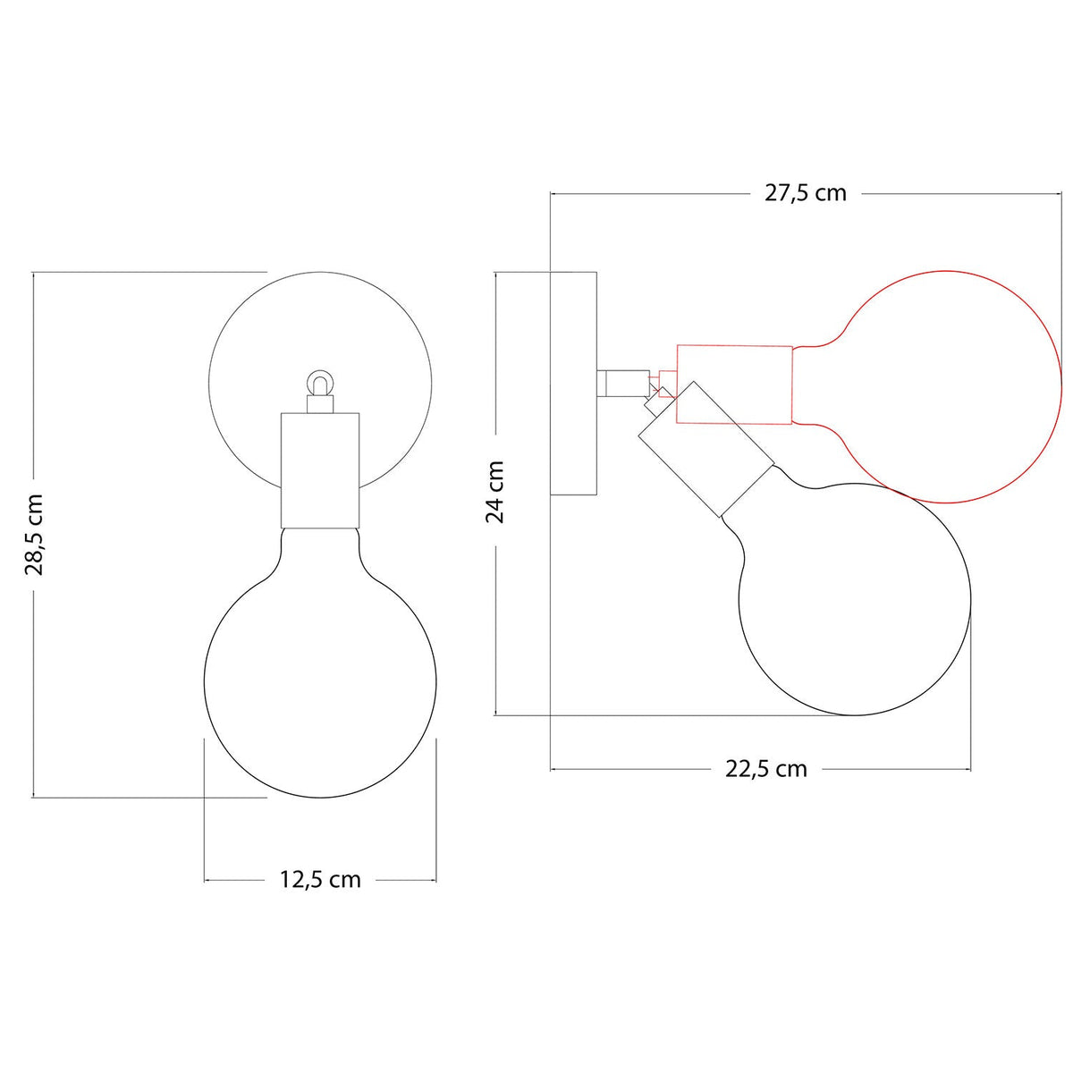 Fermaluce Snodo Leuchte aus Metall mit Globo Porzellan-Lampe – Kupfer – Ansicht 3