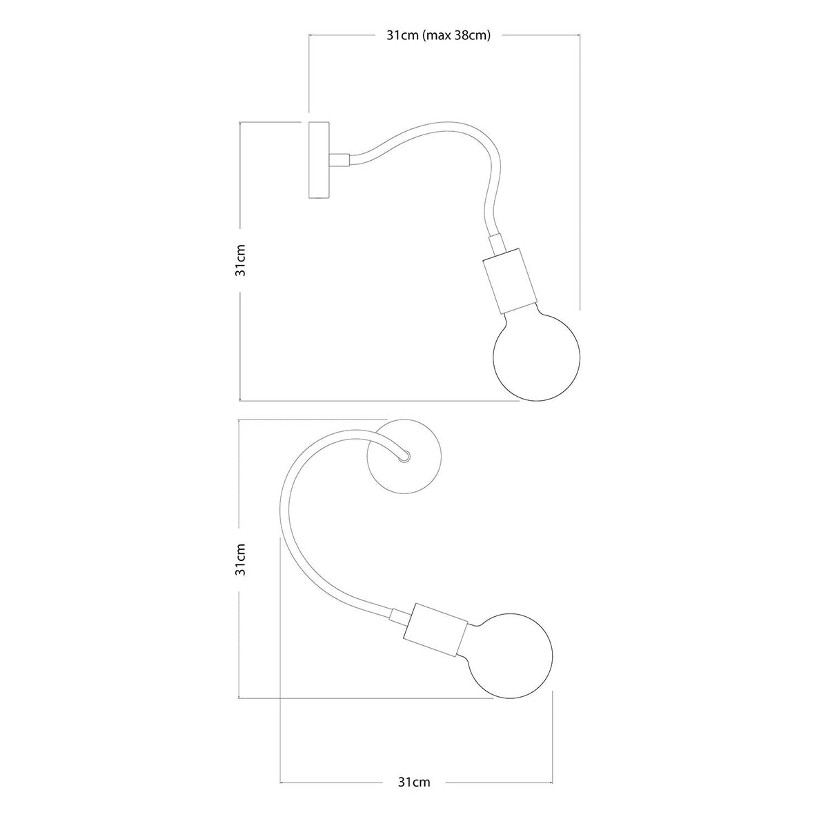 Flex 30 Leuchte mit Globus-Lampe – Mattweiß – Ansicht 4