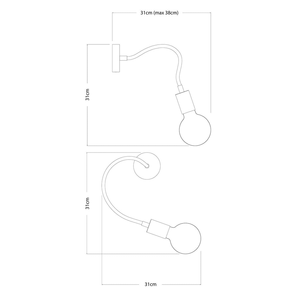 Flex 30 Lampe mit Globus-Glühbirne – Satinbronze – Ansicht 4