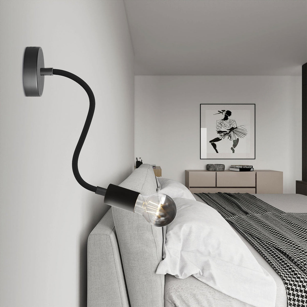 Flex 30 Lampe mit Tropfenlampe – Schwarz – Ansicht 2