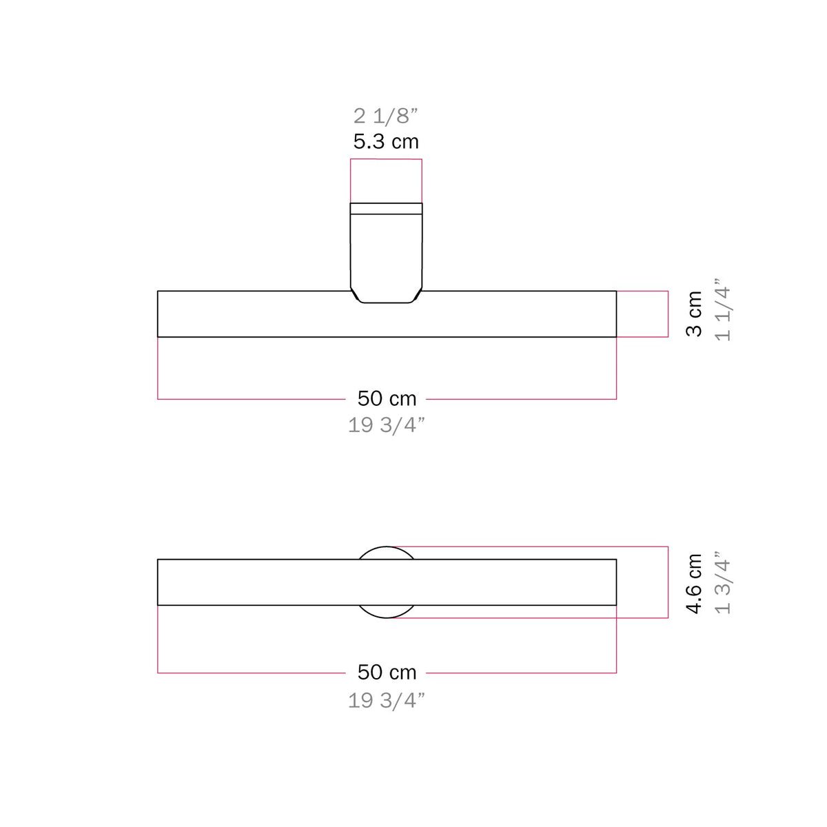 Wand- oder Deckenleuchte aus Metall mit linearer LED-Lampe S14d – Satiniert Bronze – Ansicht 6