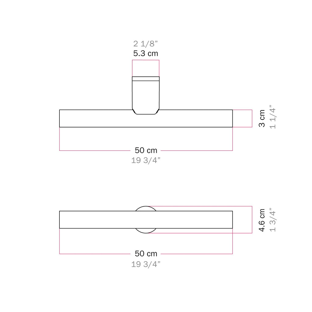 Wand- oder Deckenleuchte aus Metall mit linearem LED-Leuchtmittel S14d – Satiniertes Kupfer – Ansicht 6