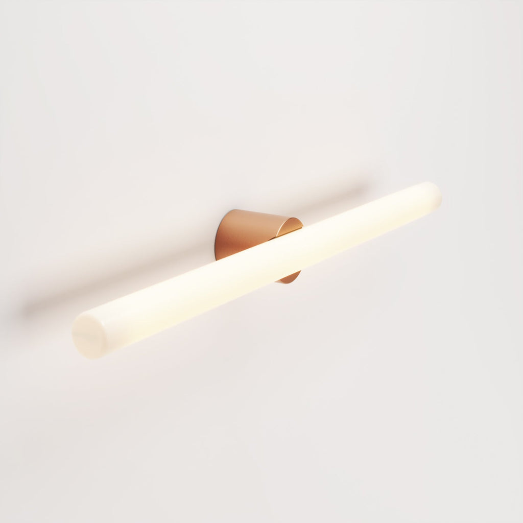 Wand- oder Deckenleuchte aus Metall mit linearem LED-Leuchtmittel S14d – Satiniertes Kupfer