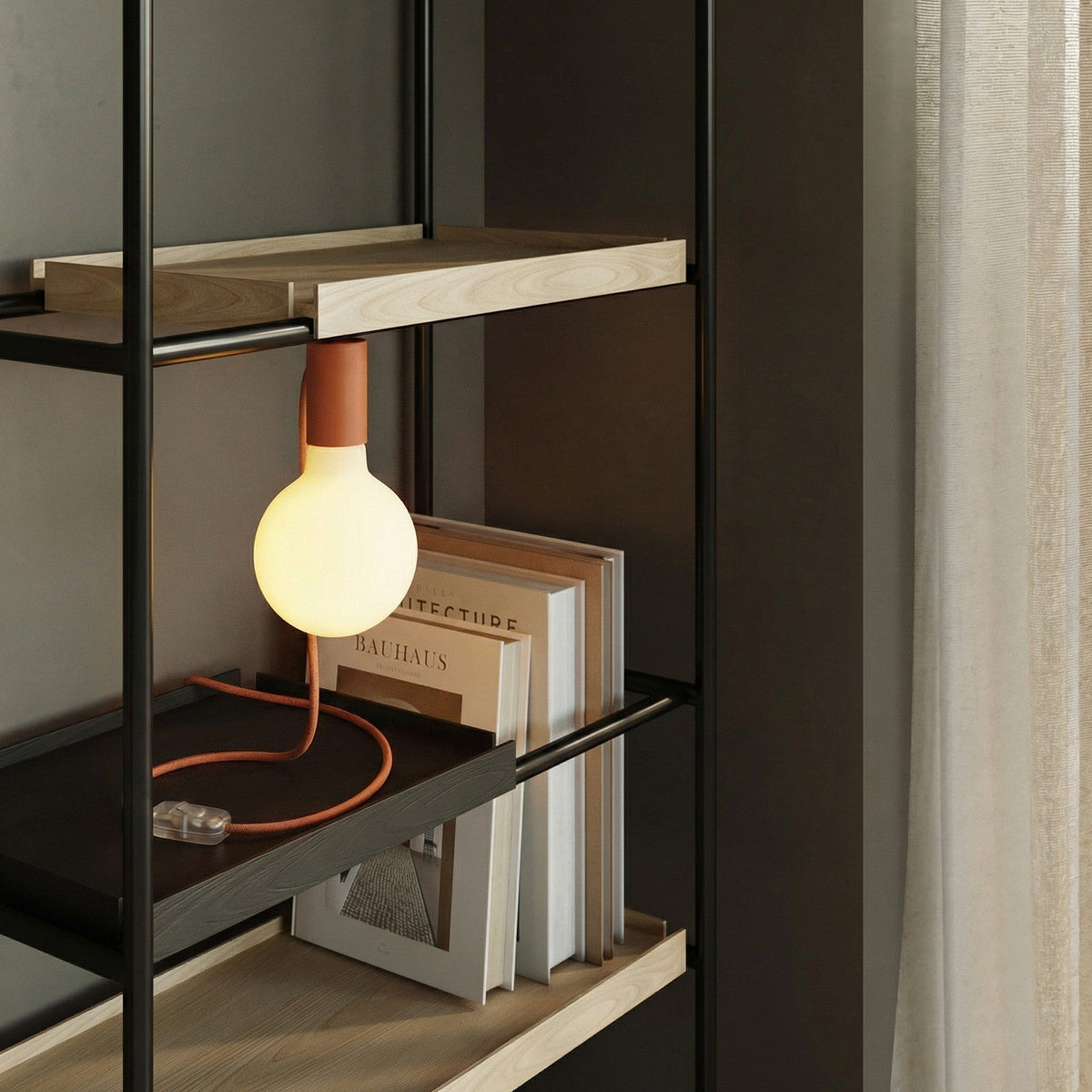 Magnetische Plug-in-Lampe mit E27-Fassung - Orange – Ansicht 2