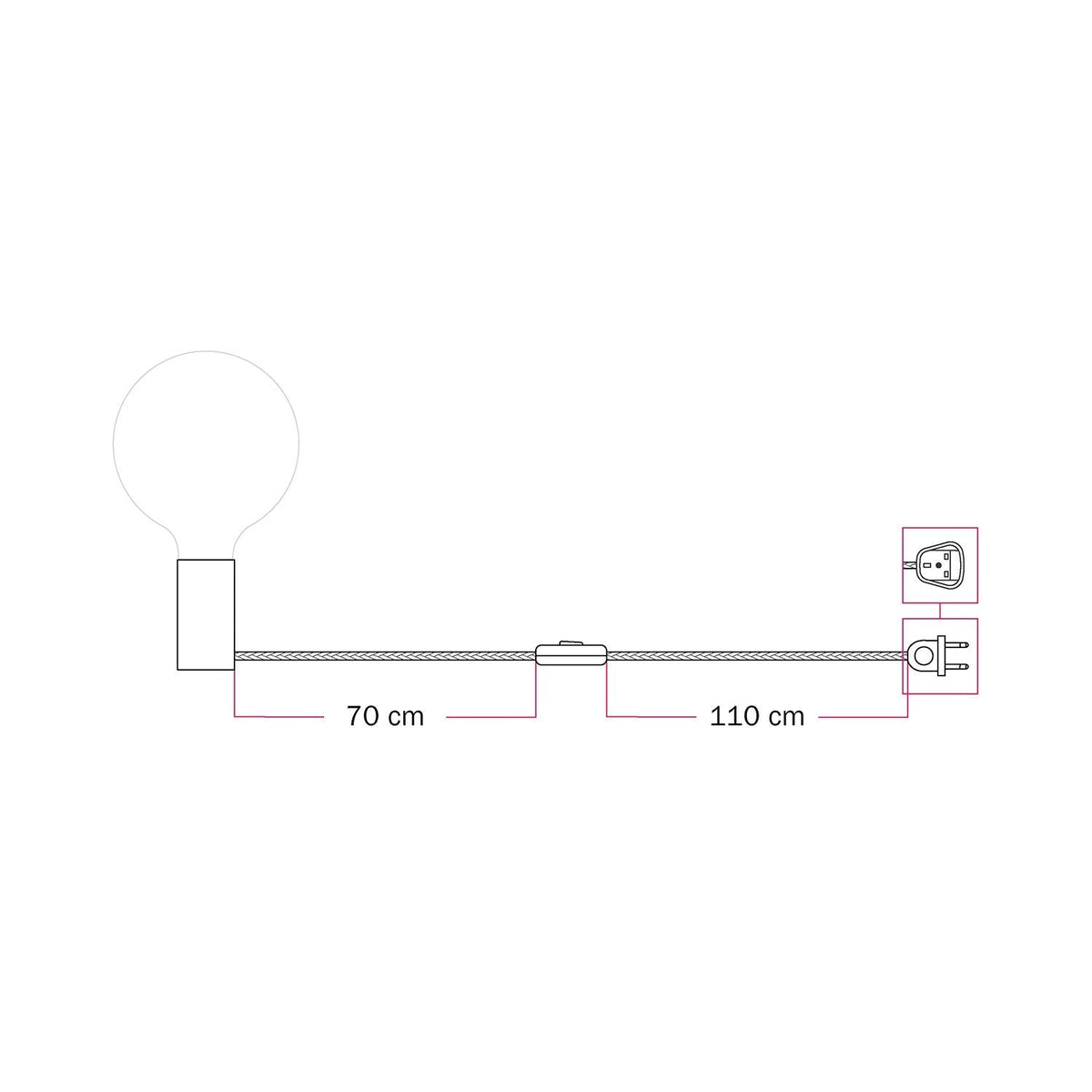 Magnetische Plug-in-Lampe mit E27-Fassung – Blau – Ansicht 3