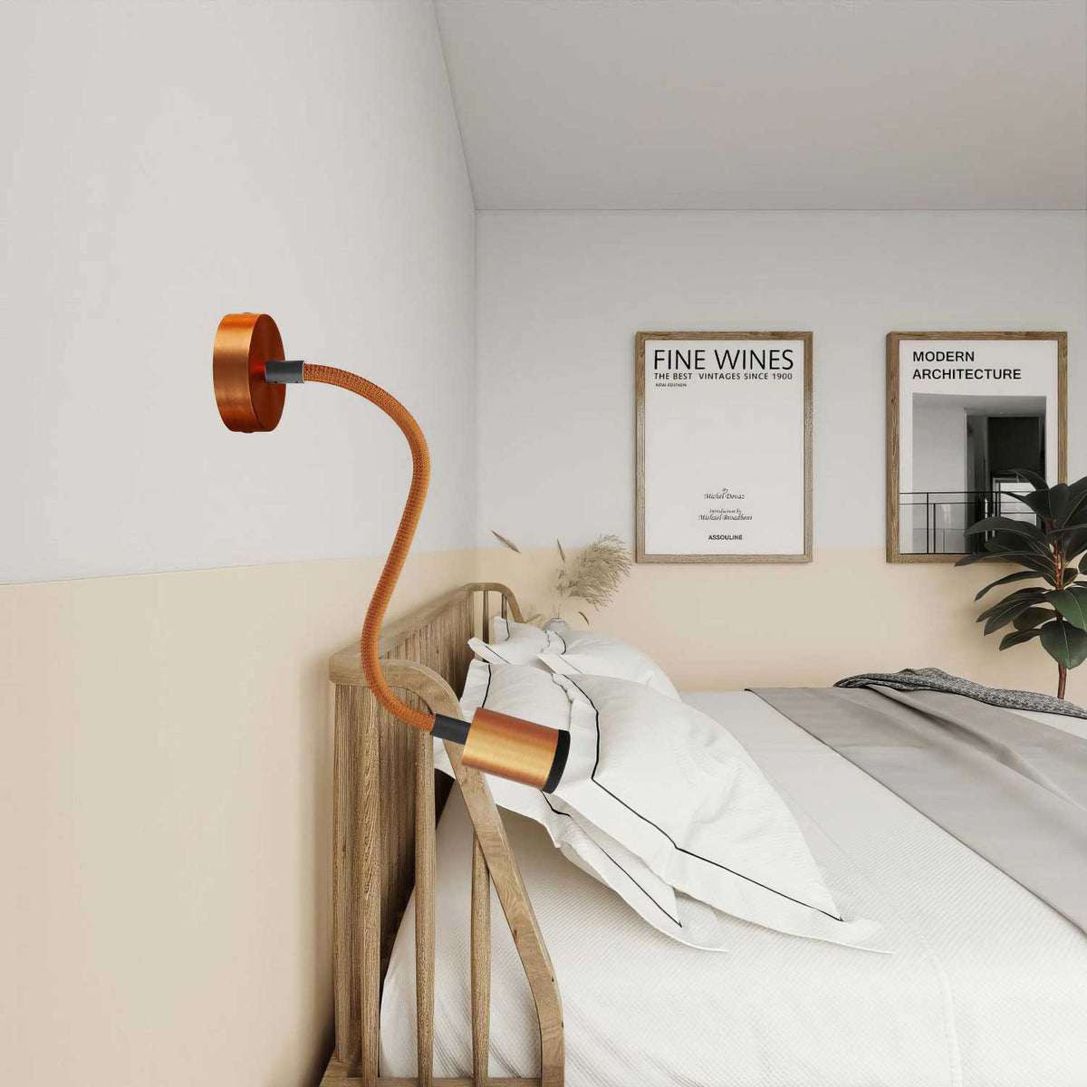 Mini-Spot SPOTLIGHT GU1d0 Flex 30 für Wand und Decke – Satiniertes Kupfer – Ansicht 2