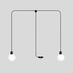 Plug-in-Lampe für den Außenbereich Modulair IP65 mit 2 Pendeln, bruchsicheren Unbreak-a-Ball-Lampenschirmen und SM04-Kabel