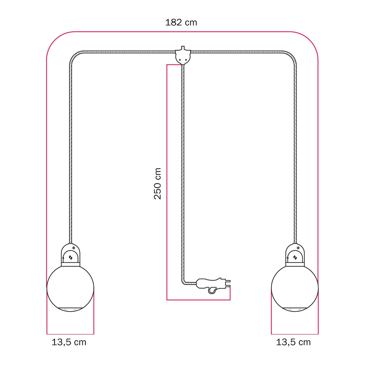 Modulair Outdoor-Stringlight IP65 mit 2 Abhängern, Unbreak-a-Ball bruchsichere Schirme und SM09 Kabel – Ansicht 5