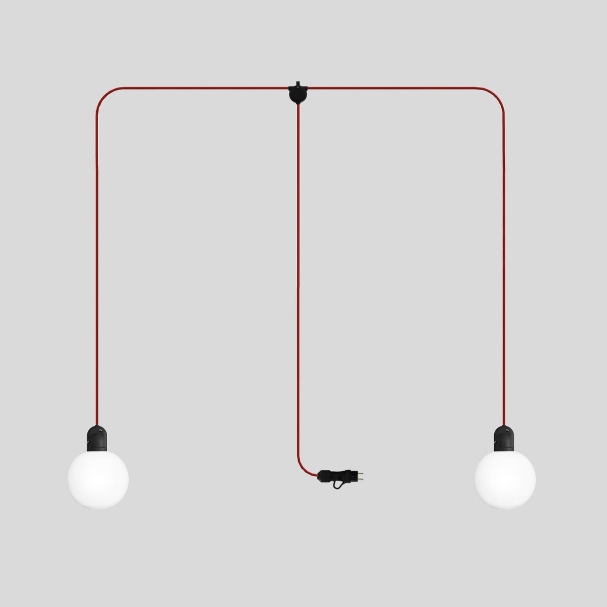 Modulair Outdoor-Stringlight IP65 mit 2 Abhängern, Unbreak-a-Ball bruchsichere Schirme und SM09 Kabel
