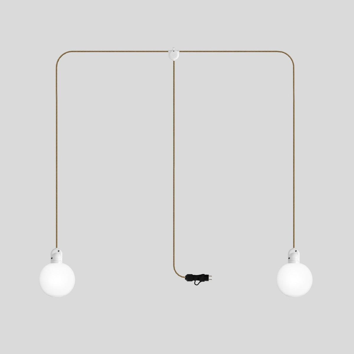 Modulair Outdoor Plug-in-Leuchte IP65 mit 2-fachem Abgang und unzerbrechlichen Unbreak-a-Ball-Lampenschirmen sowie Kabel SN06