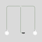 Plug-in-Außenleuchte Modulair IP65 mit 2 Abhängungen, unzerbrechlichen Unbreak-a-Ball-Lampenschirmen und SX08-Textilkabel