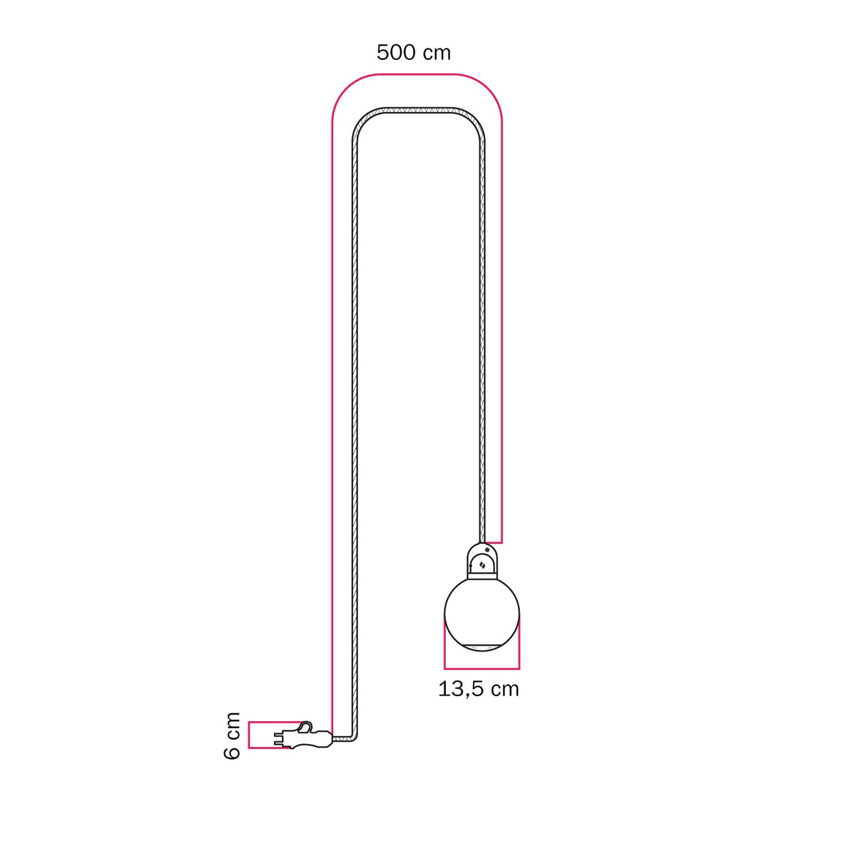 Modulair IP65 Plug-in-Außenleuchte mit bruchsicherem Unbreak-a-Ball-Schirm und Kabel SX08 – Ansicht 5