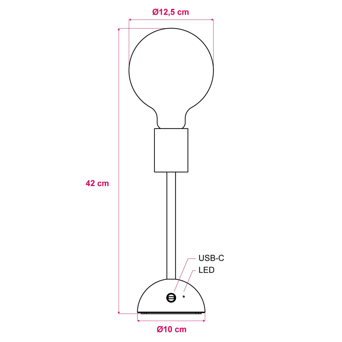Tragbare, wiederaufladbare Lampe Cabless02 mit G125-Globe – Neutral – Ansicht 6