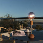 Tragbare, wiederaufladbare Lampe Cabless02 mit Globe-Leuchtmittel, Halbkugel Silber – Neutral – Ansicht 3