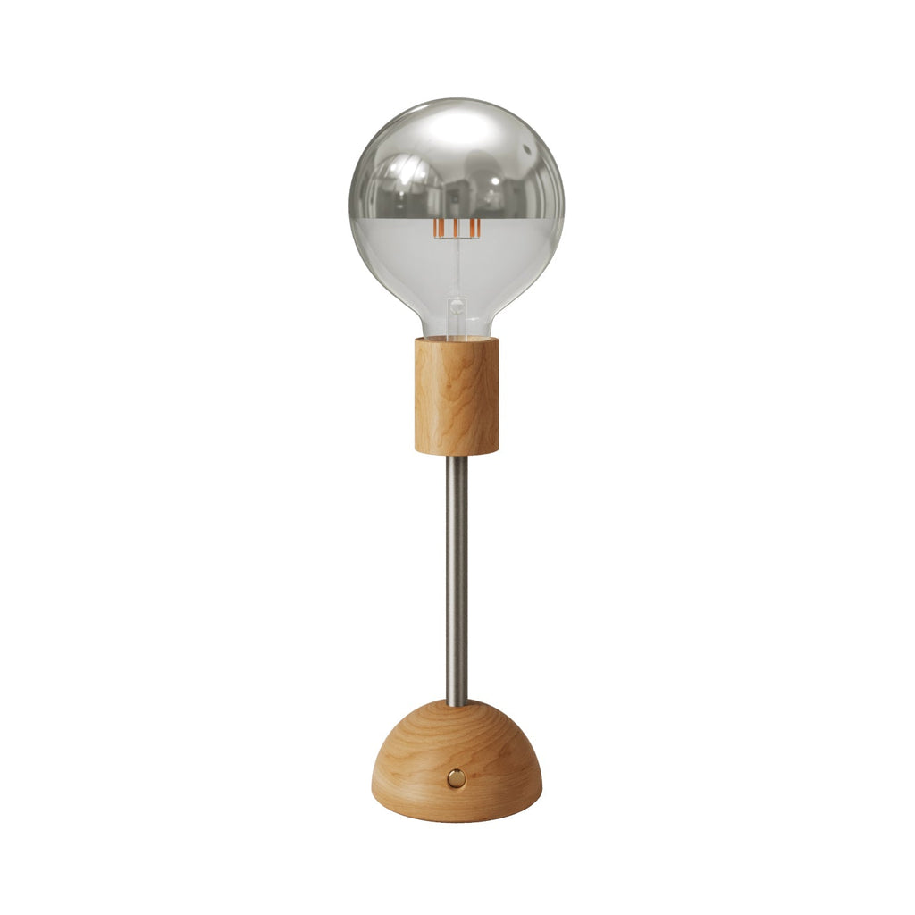 Tragbare, wiederaufladbare Lampe Cabless02 mit Globe-Leuchtmittel, Halbkugel Silber – Neutral