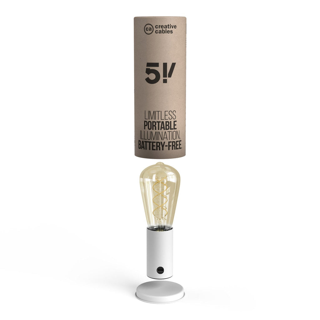 Tragbare Lampe in Geschenkverpackung SI! mit 5 Volt – Mattweiß – Ansicht 5