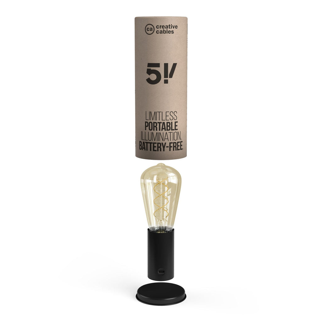 Tragbare Lampe in Geschenkverpackung SI! mit 5 Volt - Schwarz – Ansicht 5