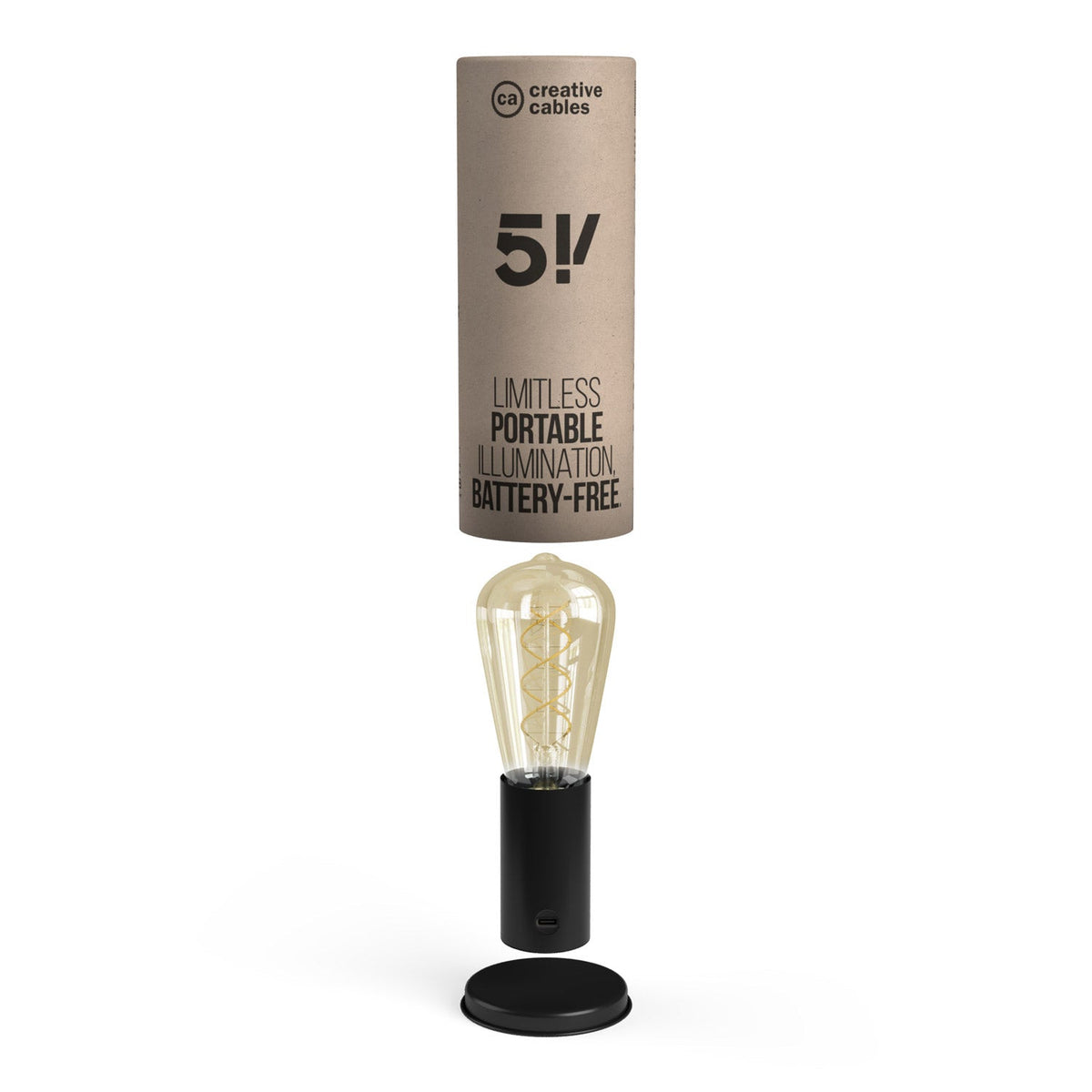 Tragbare Lampe in Geschenkverpackung SI! mit 5 Volt - Schwarz – Ansicht 5