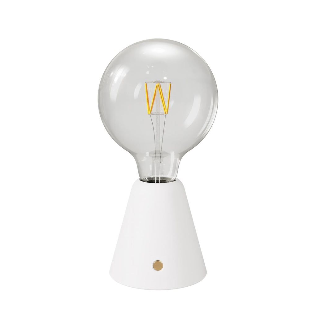 Tragbare, wiederaufladbare Cabless01-Lampe mit G125-Globe-Lampe - Weiß