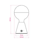 Tragbare, wiederaufladbare Lampe Cabless01 mit Halbglobe-Silberbirne – Schwarz – Ansicht 7