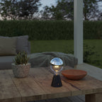Tragbare, wiederaufladbare Lampe Cabless01 mit Halbglobe-Silberbirne – Schwarz – Ansicht 3