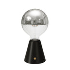 Tragbare, wiederaufladbare Lampe Cabless01 mit Halbglobe-Silberbirne – Schwarz