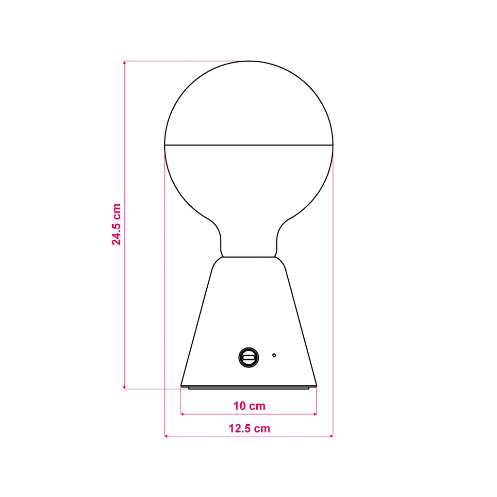Tragbare, wiederaufladbare Lampe Cabless01 mit Halbglobe-Silberbirne – Neutral – Ansicht 7