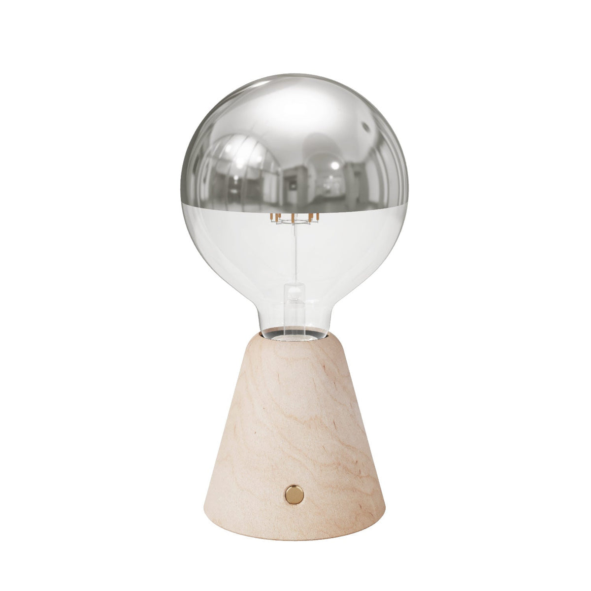 Tragbare, wiederaufladbare Lampe Cabless01 mit Halbglobe-Silberbirne – Neutral
