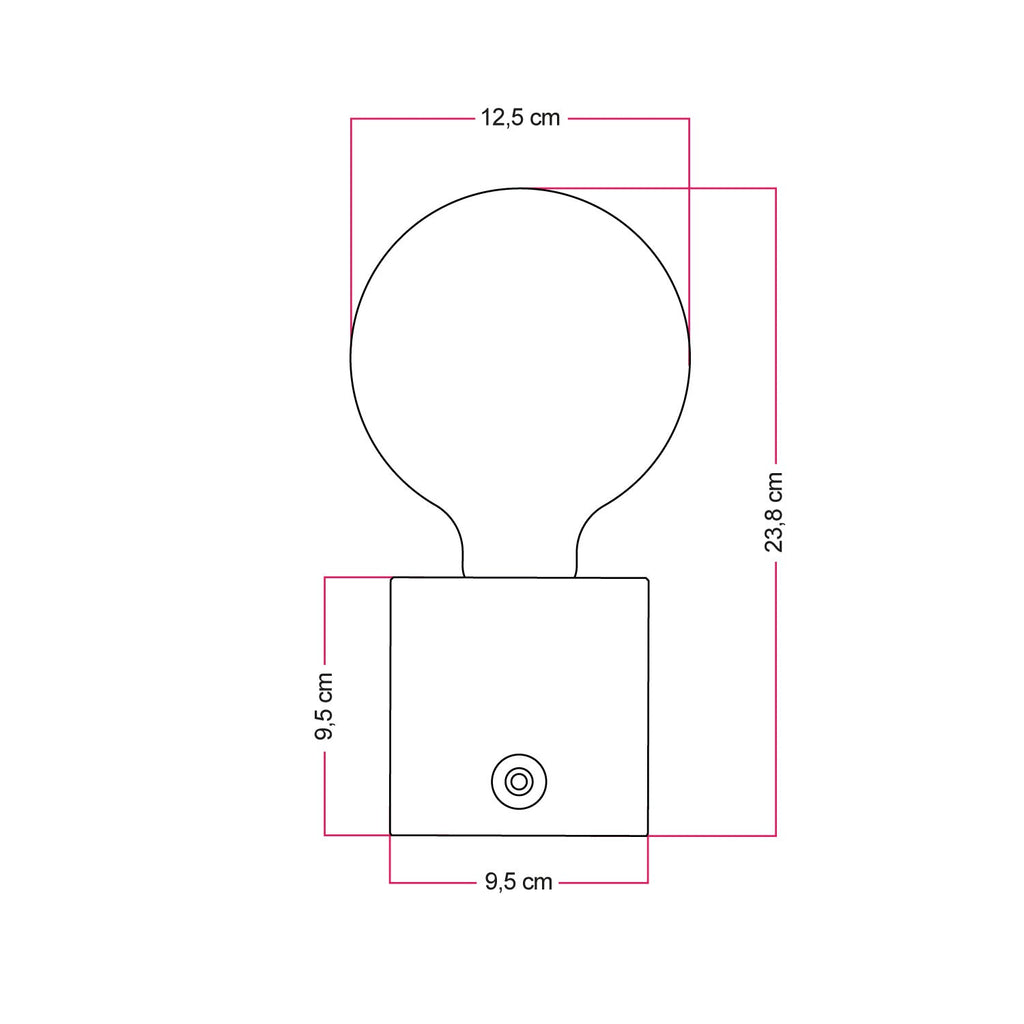 Tragbare, wiederaufladbare Cabless03-Lampe mit Globe G125 Leuchtmittel – Neutral – Ansicht 5