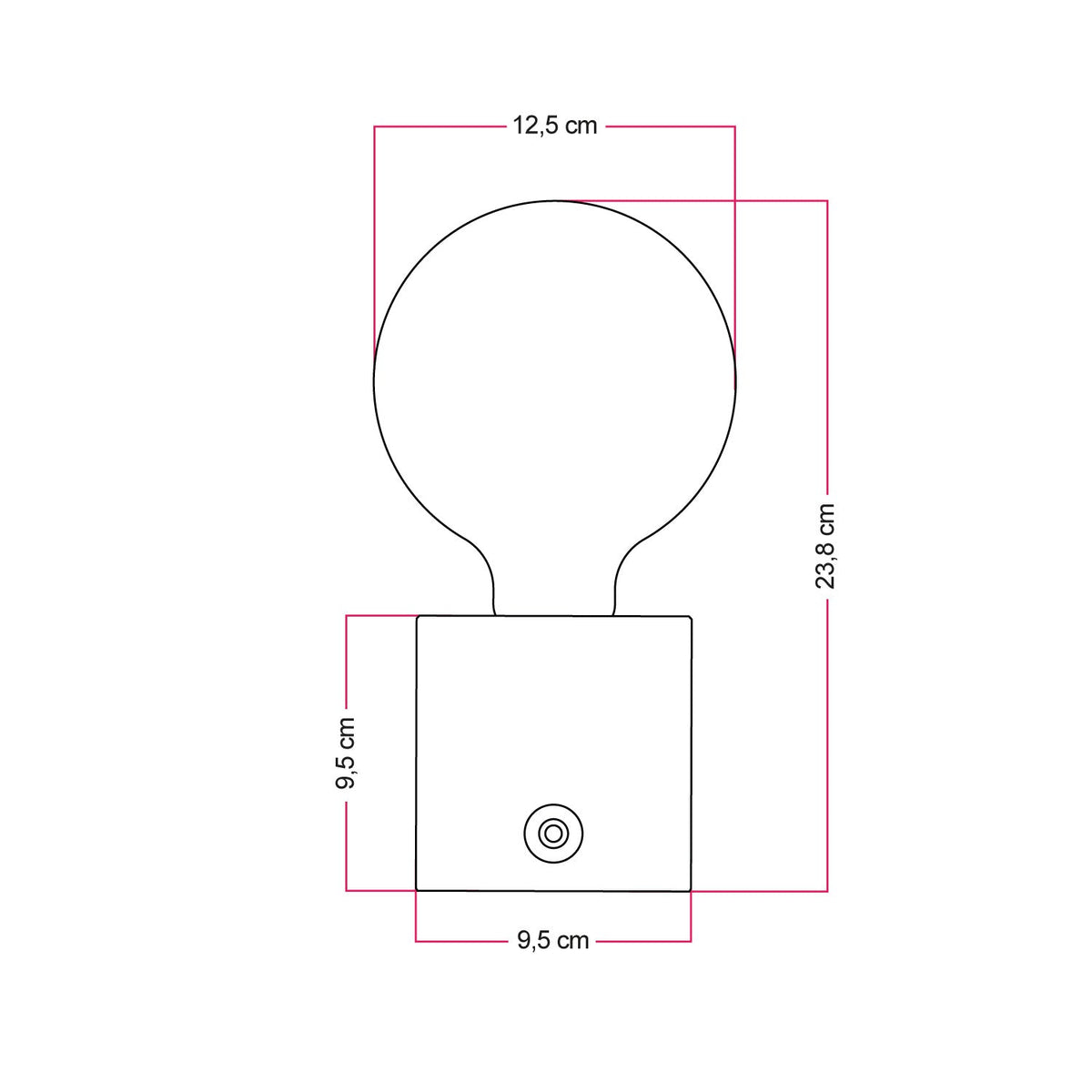 Tragbare, wiederaufladbare Cabless03-Lampe mit Globe G125 Leuchtmittel – Neutral – Ansicht 5