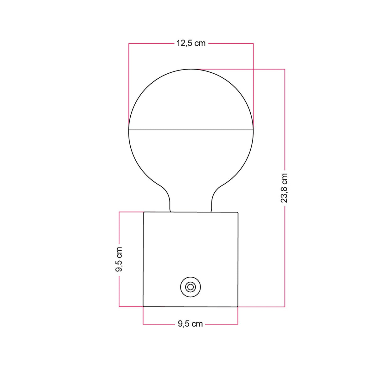 Kabellose, tragbare Cabless03-Leuchte mit Glühbirne in Globusform, Halbkuppel Silber – Neutral – Ansicht 5