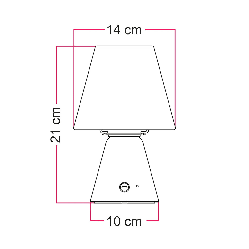 Wiederaufladbare, tragbare Cabless11-Lampe mit Tropfenglühlampe und Schirm – Weiß – Ansicht 6