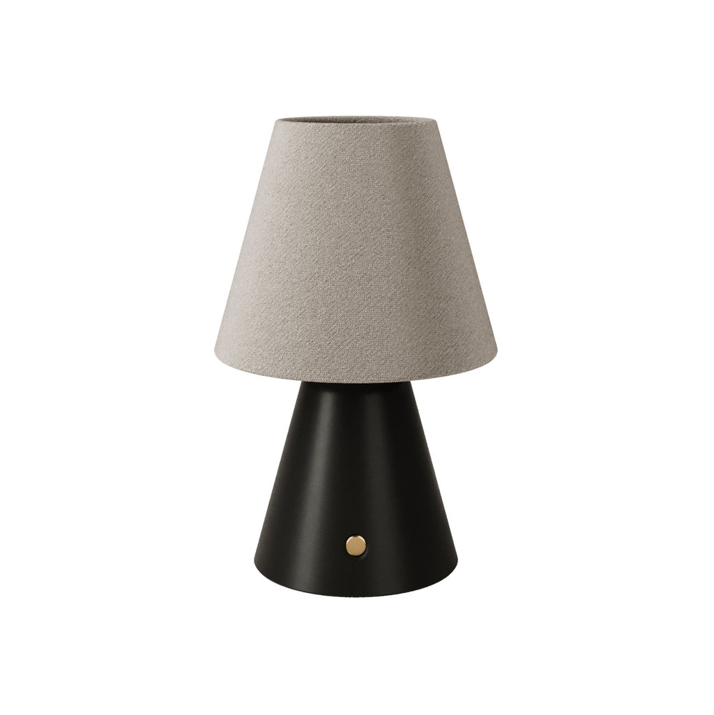 Kabellose, tragbare Lampe Cabless11 mit Tropfenlampe und Schirm – Schwarz