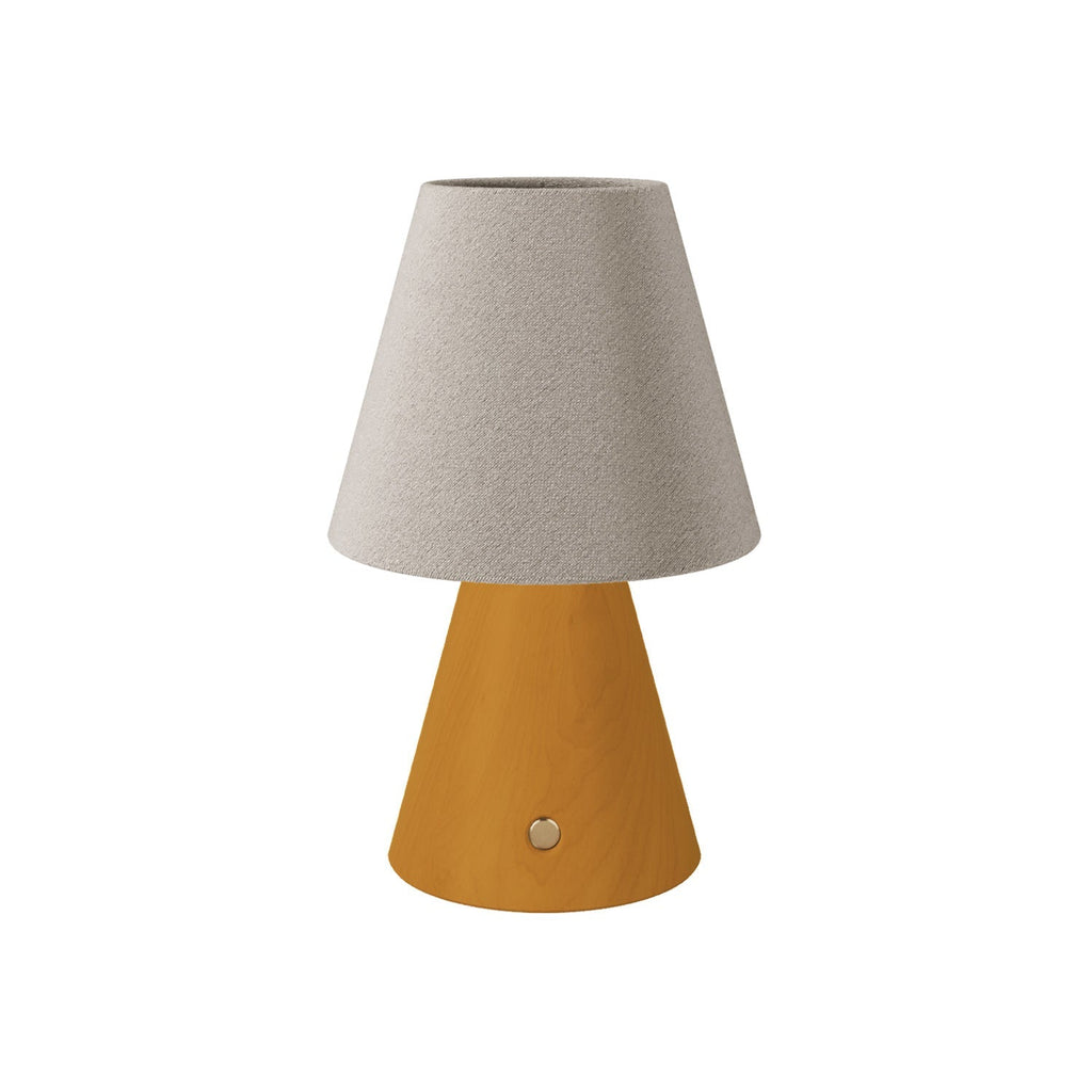 Tragbare, wiederaufladbare Lampe Cabless11 mit Tropfenlampe und Lampenschirm - Safran
