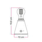 Kabellose, wiederaufladbare Cabless11-Tischlampe mit Tropfenbirne und Vorrichtung für Lampenschirm – Weiß – Ansicht 3