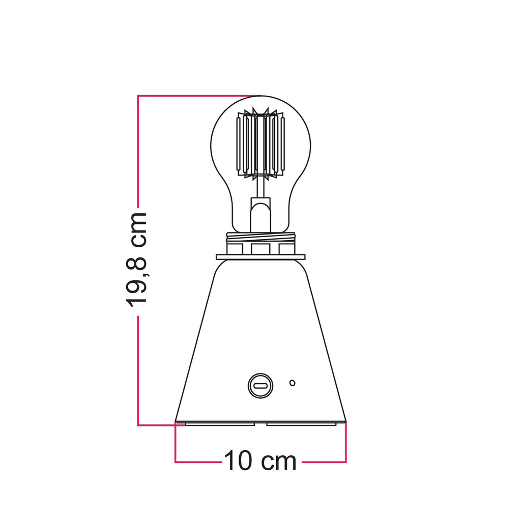 Kabellose, wiederaufladbare Cabless11-Lampe mit Tropfenbirne, geeignet für Lampenschirm – Natur – Ansicht 3