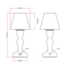 Tragbare, wiederaufladbare Cabless14-Lampe mit Tropfenbirne und Lampenschirm – Schwarz – Ansicht 5
