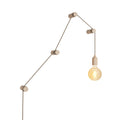Tragbare Snake-Lampe mit Holz-Lampenfassung und Stecker, inklusive 4 Holzkabeldurchführungen Rolé – Neutral