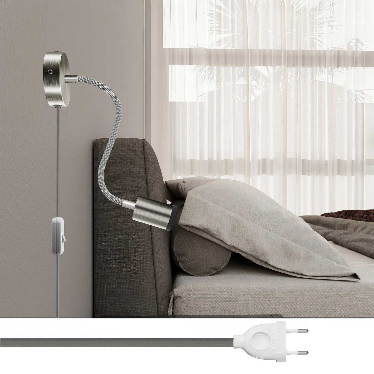 Lampe Spostaluce Flex 30 schwenkbar mit GU1d0 Spots - Satiniertes Titan – Ansicht 2