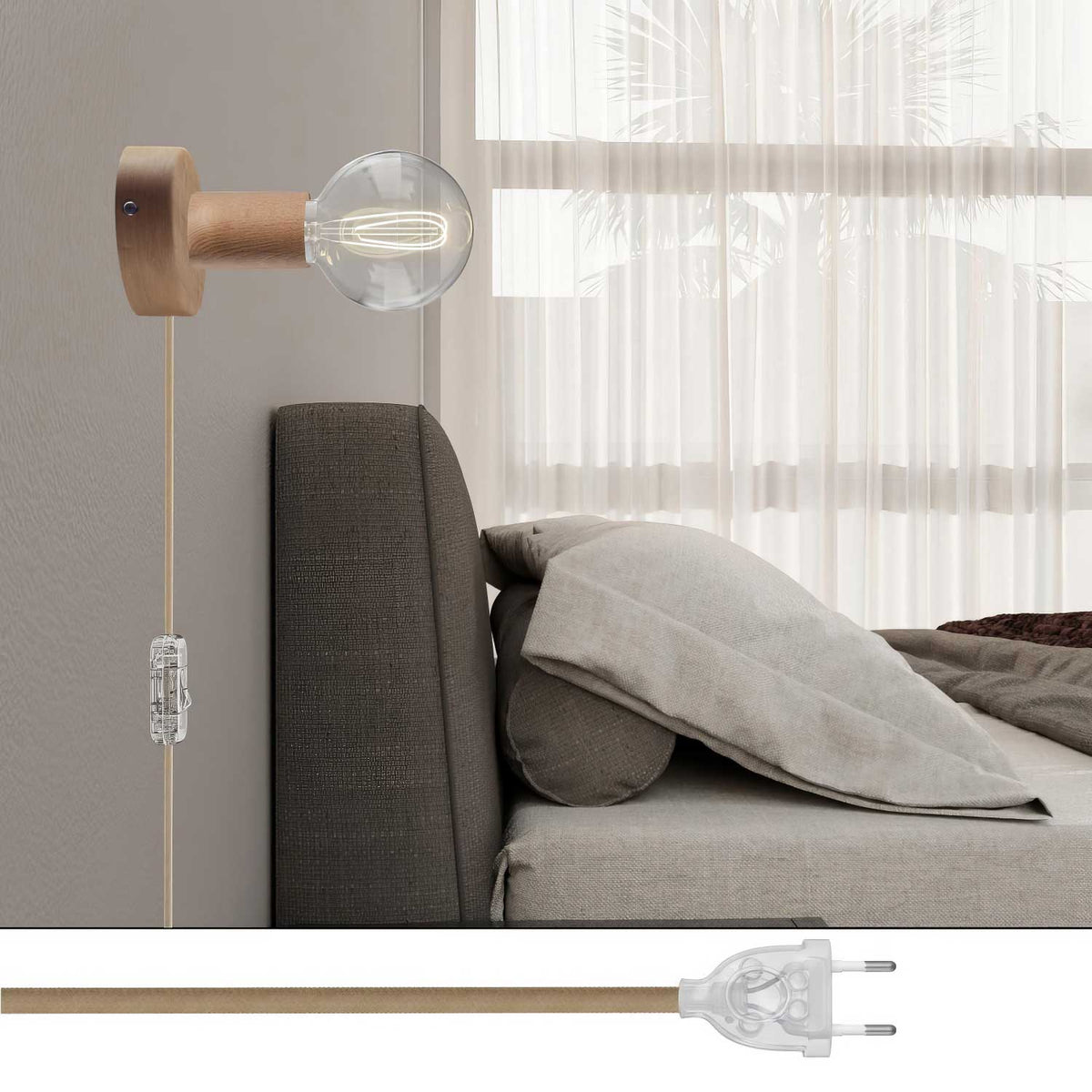 Spostaluce-Lampe aus Holz – Neutral – Ansicht 2