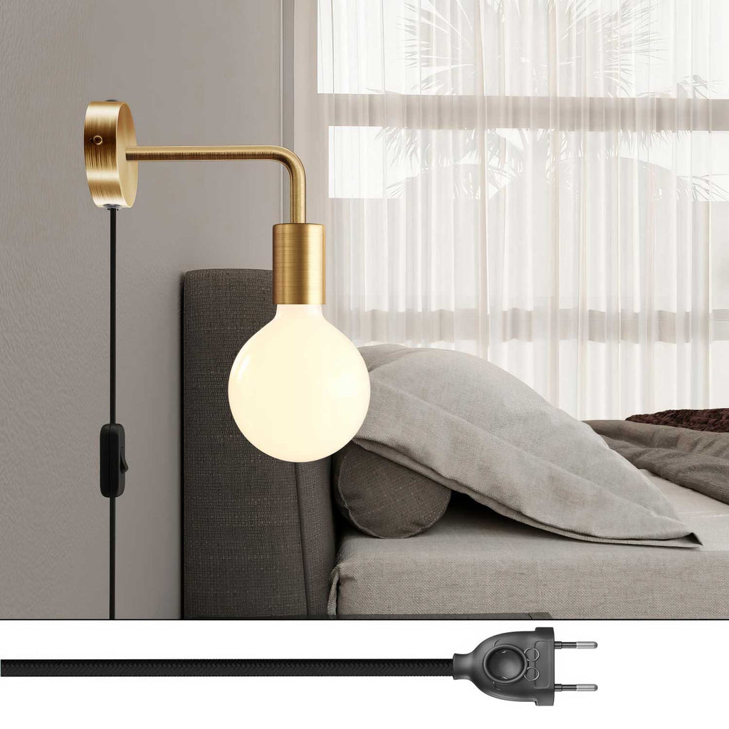 Spostaluce-Lampe aus Metall mit gebogener Verlängerung – Satinierte Bronze – Ansicht 2