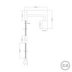 Spostaluce-Lampe aus Metall mit gebogener Verlängerung – Gebürstetes Kupfer – Ansicht 4