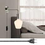 Spostaluce Lampe aus Metall mit gebogenem Ausleger – Satin-Titan – Ansicht 2