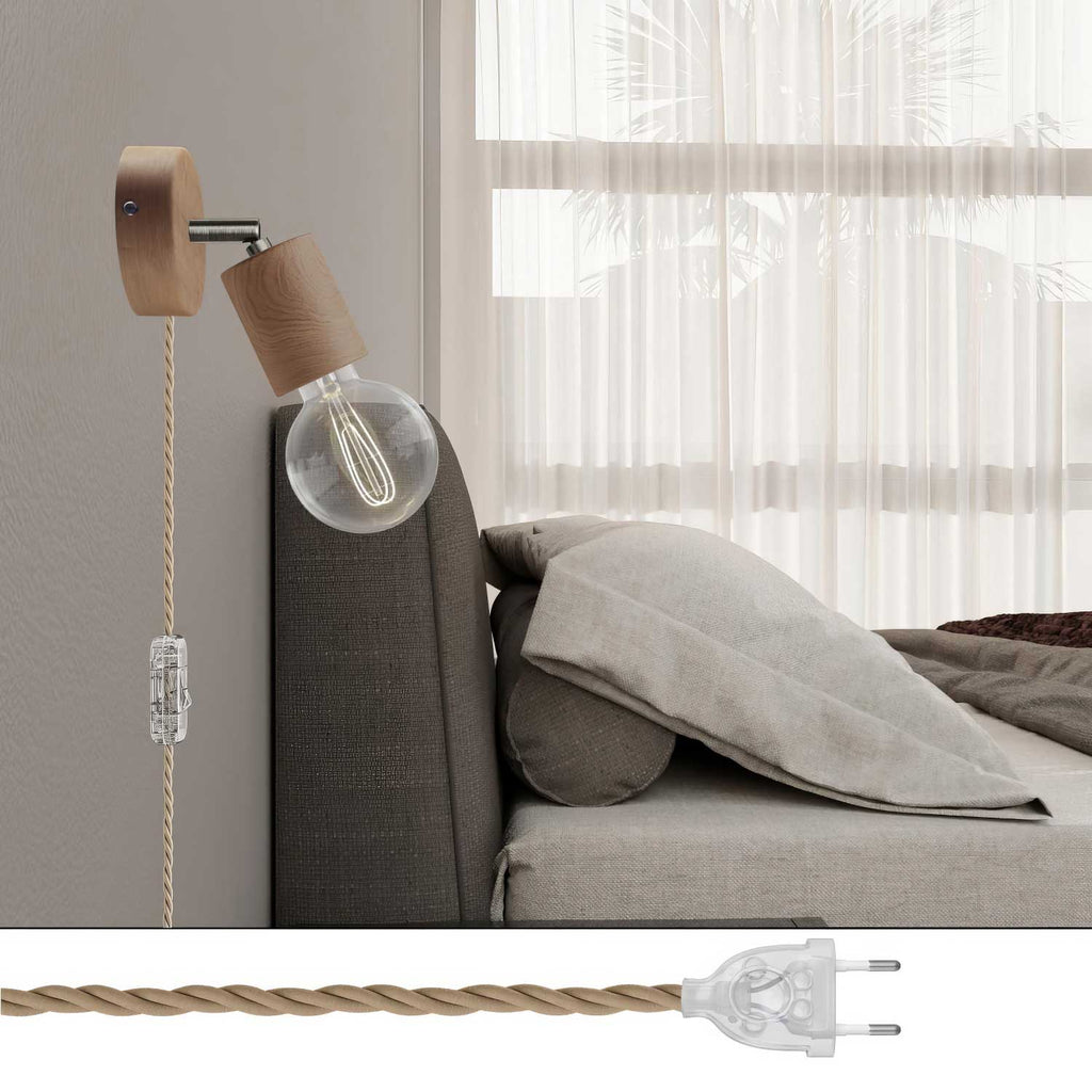 Spostaluce Schwenkbare Gelenklampe aus Holz – Neutral – Ansicht 2