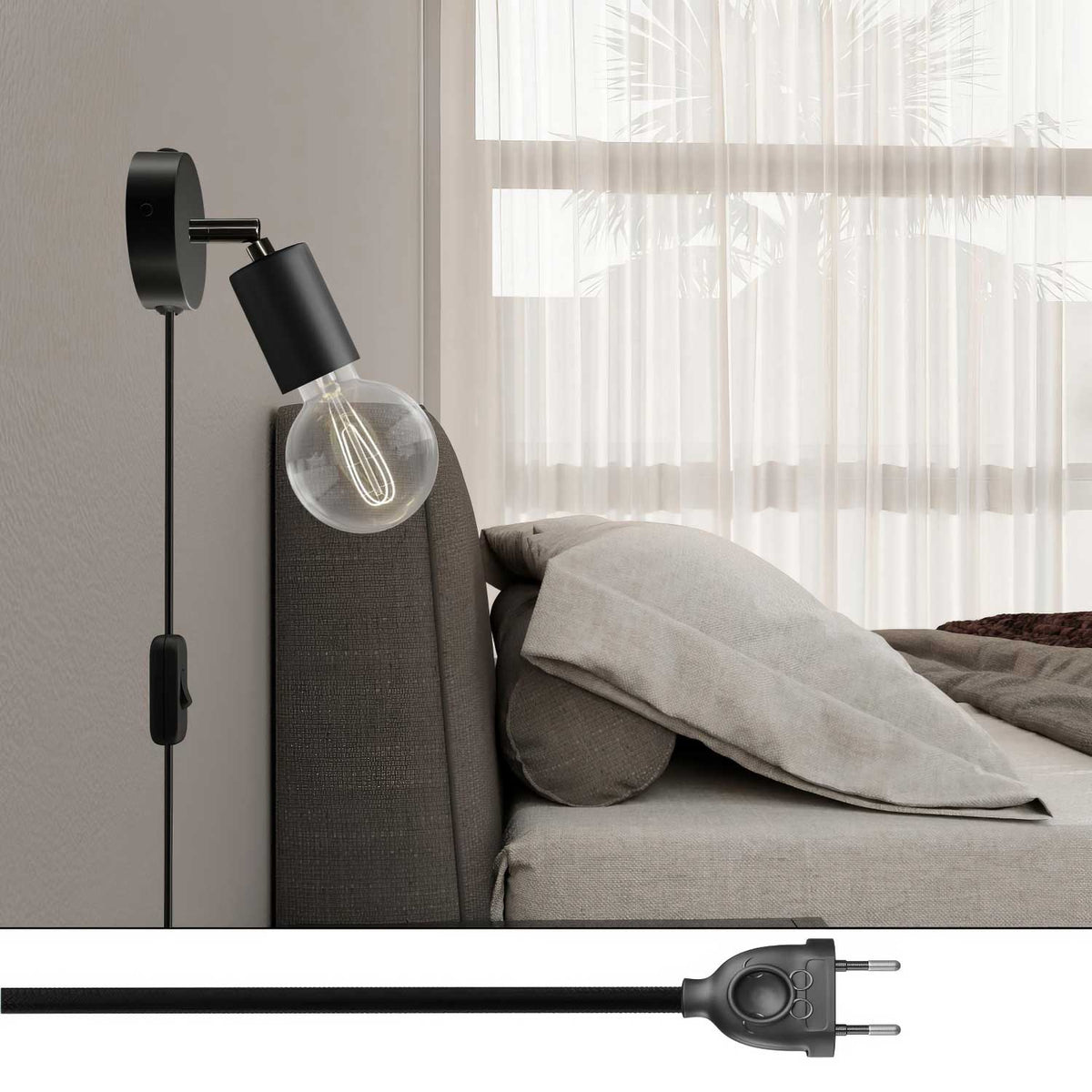 Spostaluce Schwenkbare Gelenklampe aus Metall – Schwarz – Ansicht 2