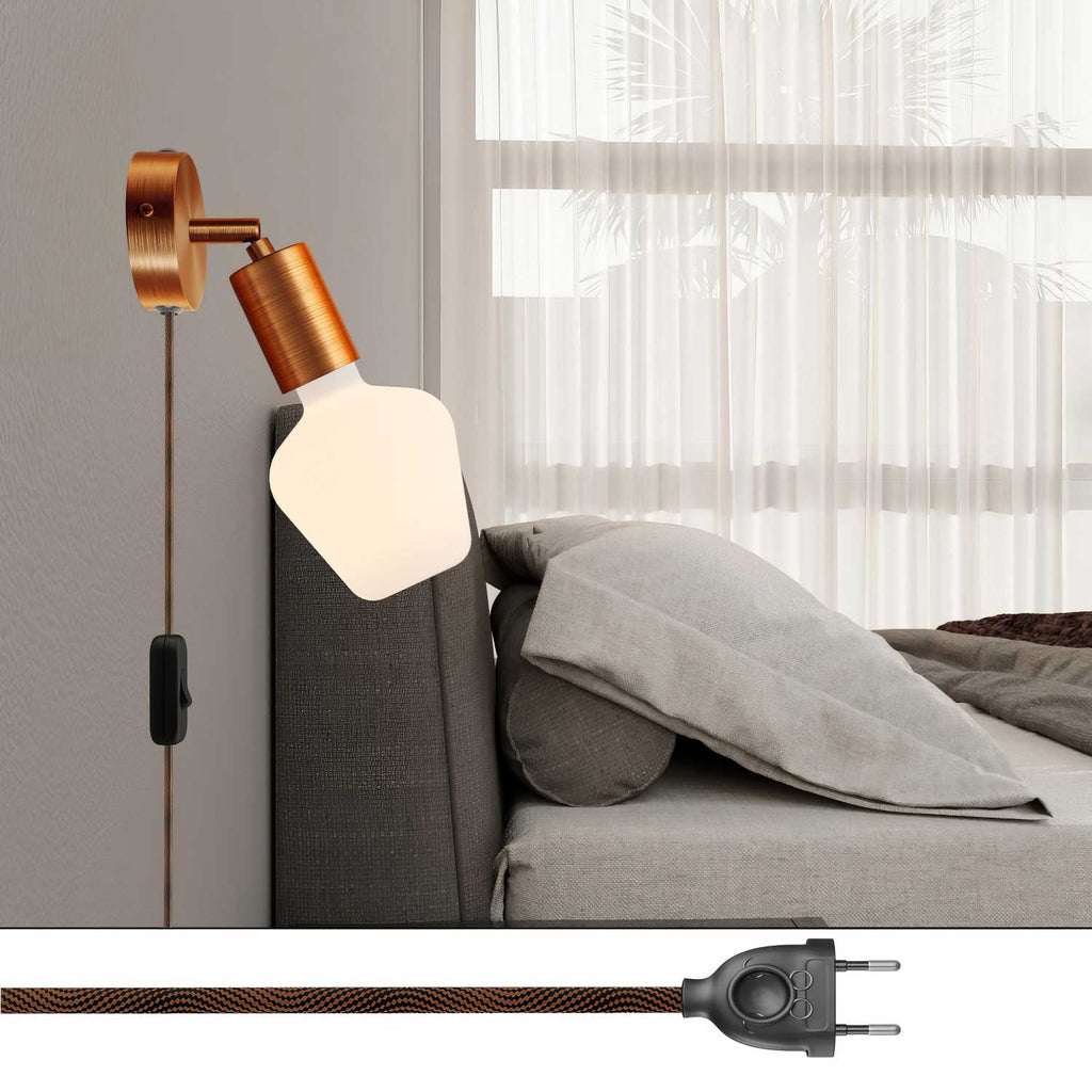 Spostaluce-Lampe mit schwenkbarem Metallgelenk – Satin-Kupfer – Ansicht 2