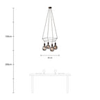 Deckenleuchter 2 Cage mit 4 Globo Bumped Abhängungen - Wengé-Effekt – Ansicht 6
