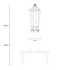 Kronleuchter 2 Cage mit 6 Pendel P-Light - Satinierter Kupfer – Ansicht 6