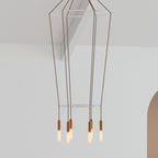 Kronleuchter 2 Cage mit 6 Pendel P-Light - Satinierter Kupfer – Ansicht 3