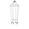 Kronleuchter 2 Cage mit 6 Pendel P-Light - Satinierter Kupfer